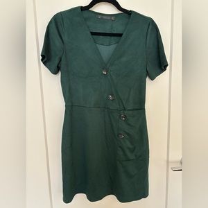 Zara Faux Suede Dark Green Dress